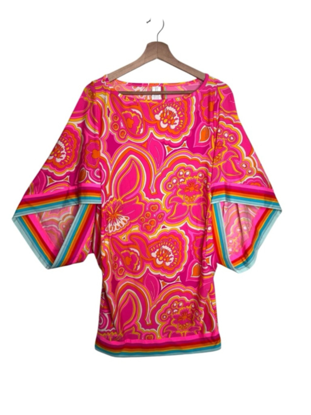 Trina Turk Morning Sunrise Swim Cover Mini Tunic Kaftan 25th Anniversary Medium - Picture 7 of 7